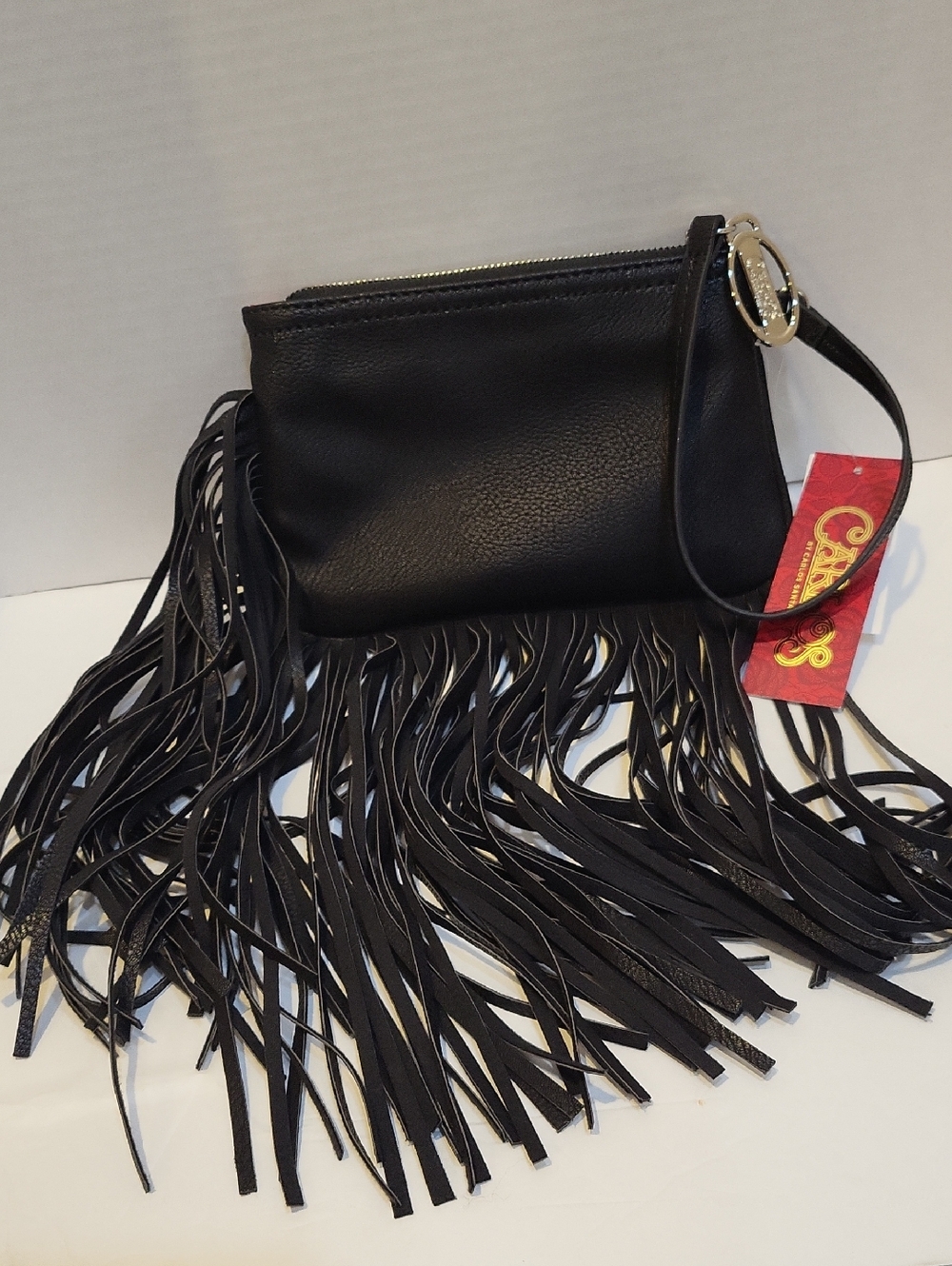 Carlos By Carlos Santana Fringe Wristlet Clutch - Black